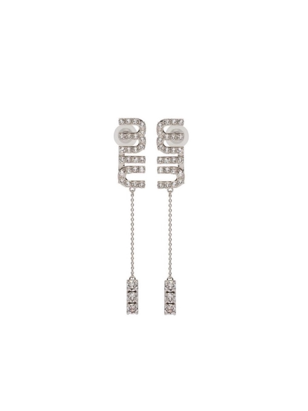 Miu Miu crystal-embellished pendant earrings
